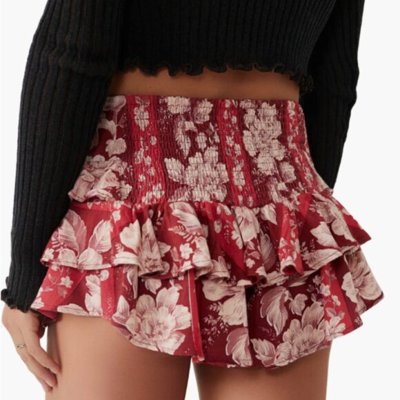 Free People FP Days Gone By Tiered Shorts Ruffle Smocked - Picture 5 of 9